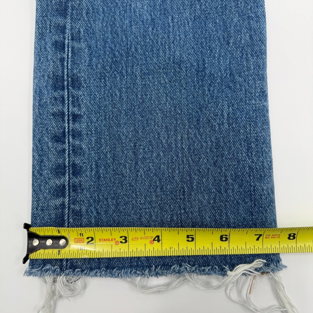 Levis 544 Straight Distressed Medium Wash Denim Jeans Raw Hem Size 27 Sample Tag - Picture 10 of 16